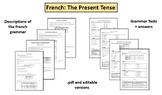 French- Present Tense- Description and Tests- intermediate