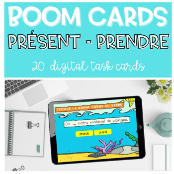 Preview of French Present tense BOOM CARDS Présent Verbe Irrégulier PRENDRE 