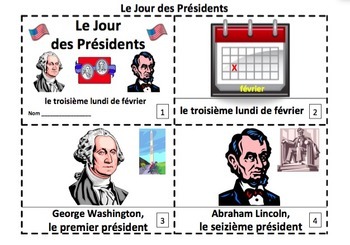 Preview of French Presidents' Day Emergent Reader Booklets - Jour des Présidents