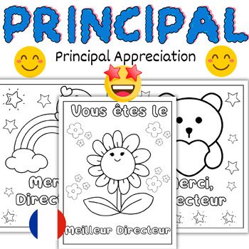 Preview of French Principal Appreciation Day Cards 4 Different Cards
