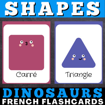 Preview of French Printable Shapes Flashcards for Kids in Kindergarten, Prek and 1st Grade