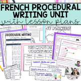 French Procedural Writing Unit for Primary Students | Une 