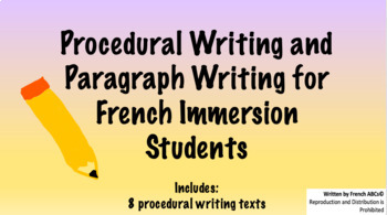 Preview of French Procedural Writing, Paragraph Writing - écriture PowerPoint Presentation
