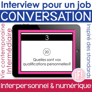 Preview of French Profession Job Interview Career Interpersonal Speaking Performance Task