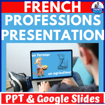 Preview of French Profession Vocabulary Presentation & Activities les professions