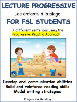 Preview of French Progressive Reading Approach Les enfants à la plage
