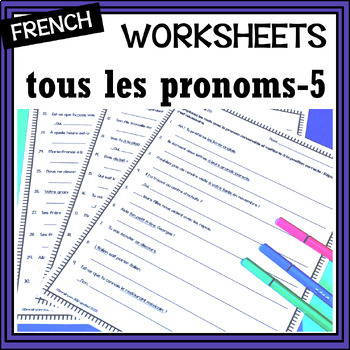 French Pronouns (5) – all pronouns including y & en activities | TPT