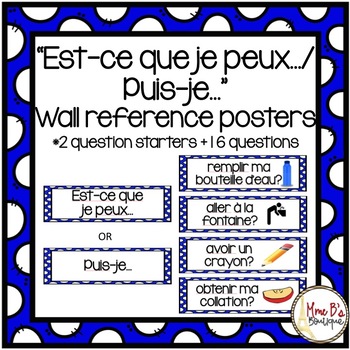 Preview of French Question Wall Reference Posters