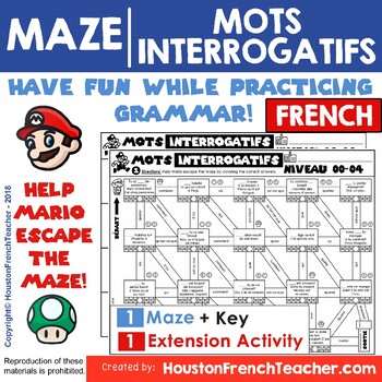 Preview of French Question Words - Les mots interrogatifs - French game + DISTANCE LEARNING