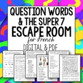 French Question Words Super 7 Escape Room digital and printable