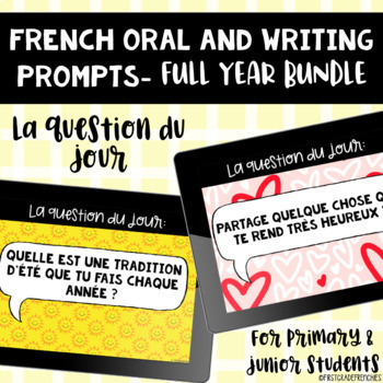 Preview of French Question du Jour Digital Oral Prompts | Full Year Bundle