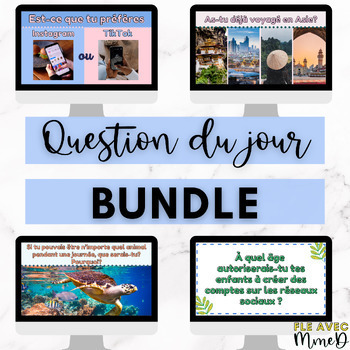 Preview of French Question du jour Bundle - French Speaking Prompts French Oral Practice