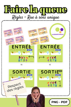 Preview of French: Queuing rules | One-way street at school lunch