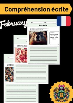 Preview of French Quick write : basée sur des images Writing Prompts February 2024