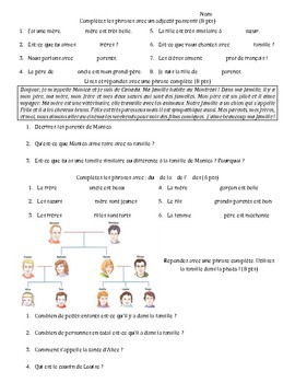 French - Quiz - Family and Possessive Adjectives by World Language ...