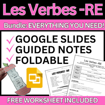 Preview of French RE Verbs Bundle Les Verbes RE Introduction