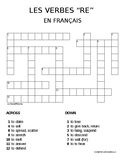 French RE Verbs - Crossword