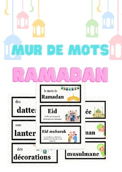 Preview of French Ramadan Vocabulary Word Wall - Ramadan and Eid - Mur de mots