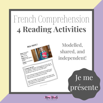 Preview of 4 French Reading Activities - Theme: Je me présente