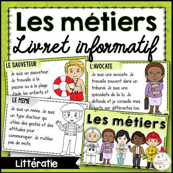 Preview of French Reading Community Helpers - Les métiers - Livret de lecture informatif 