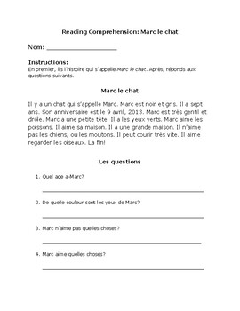 french reading comprehension activityassessment grade 6 tpt