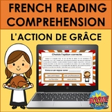 French Reading Comprehension BOOM CARDS: THANKSGIVING (L'A