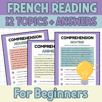 Preview of French Reading Comprehension : COMPRÉHENSION DE LECTURE for Beginners
