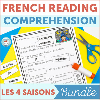 Preview of French Reading Comprehension | Compréhension de lecture BUNDLE + Boom Cards