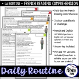 French Reading Comprehension Daily Routine Routine Quotidienne