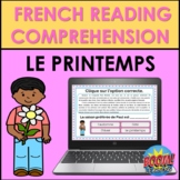 French Reading Comprehension: French Spring (LE PRINTEMPS)