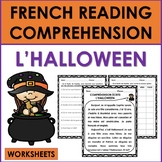 French Reading Comprehension: L'HALLOWEEN WORKSHEETS