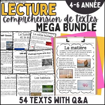 Preview of French Reading Comprehension Mega Bundle (4-6) - Bundle Compréhension de lectue