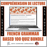 French Reading Comprehension Quiz Bundle - ALL LEVELS - Di
