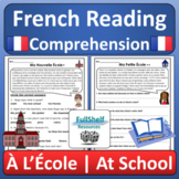 French Reading Comprehension Worksheets À l'école Schools 