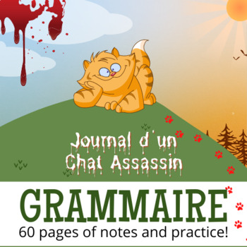 Preview of French Reading Journal d'Un Chat Assassin | Grammar Notes Activities 
