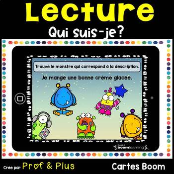 Preview of French Reading | Lecture Qui suis-je? BOOM Cards Distance Learning