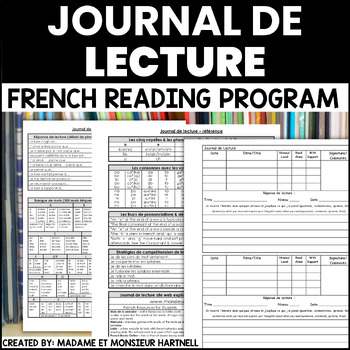 Preview of French Reading Program with Reading Logs & Reference Pages - Journal de lecture