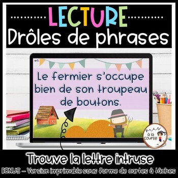 Preview of French Reading Silly Sentences | Lecture de phrases simples et drôles