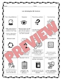 French Reading Strategies Handout & Worksheet || Stratégie