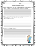 French Reading Worksheet Using Key Reading Strategies