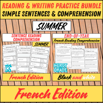 Preview of French Reading & Writing Practice Bundle: Simple Sentences & Comprehension for 1