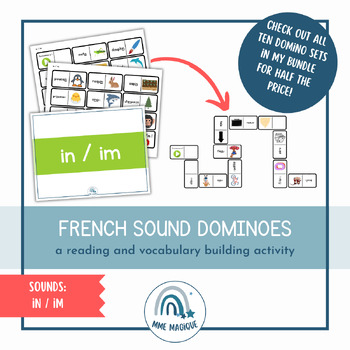 French Reading and Vocabulary Dominoes | Sound Focus: in/im by Mme Magique