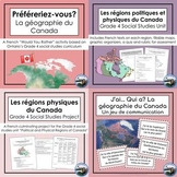 Political and Physical Regions of Canada French Grade 4 Bundle