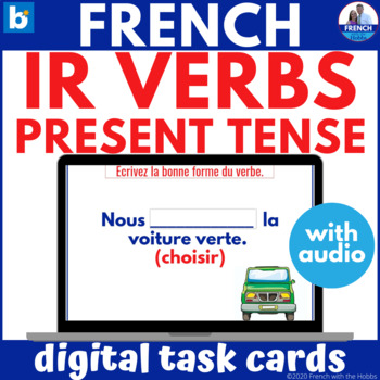 Preview of French Regular IR Verbs Present Tense Boom™ Digital Cards les verbes en -ir