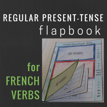 Preview of French Regular Present Tense Verbs Interactive Notebook Flapbook