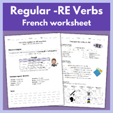 French Regular RE Verbs in the present tense - Explanation