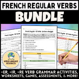 French Regular Verbs BUNDLE! -ER, -IR, -RE Verbs Notes, Ac
