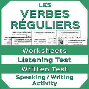 Preview of French Regular Verbs -ER -IR -RE (Verbes réguliers) - Exercises, Tests