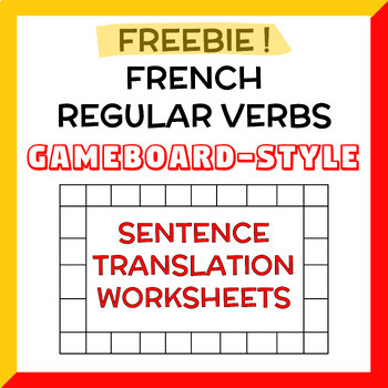 Preview of French Regular Verbs Sentence Translation Worksheet FREEBIE