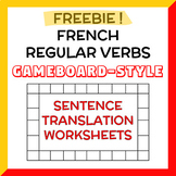 French Regular Verbs Sentence Translation Worksheet FREEBIE